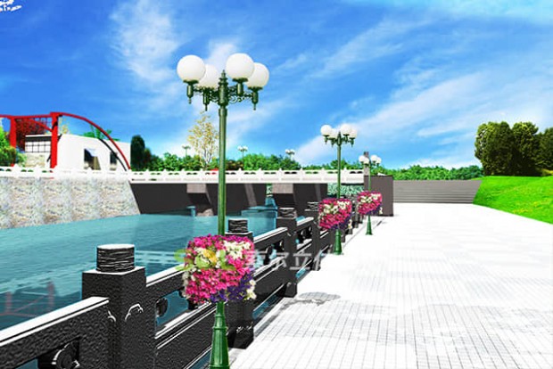 燈桿綠化景觀設(shè)計效果圖