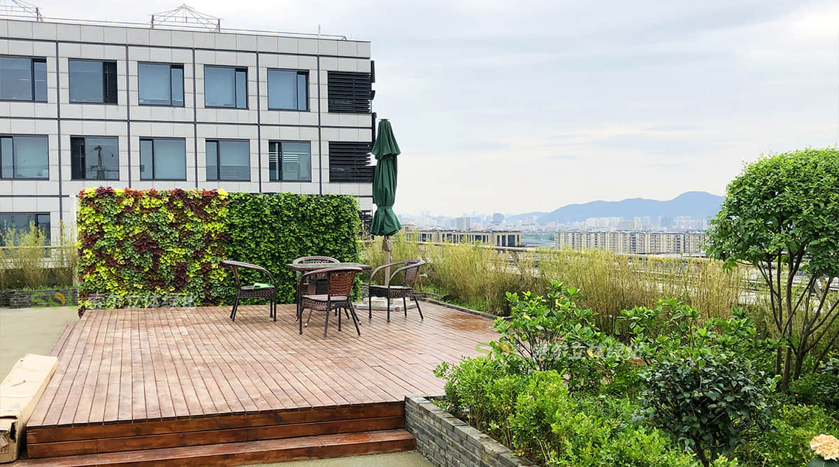 杭州西溪谷商務中心屋頂花園工程案例